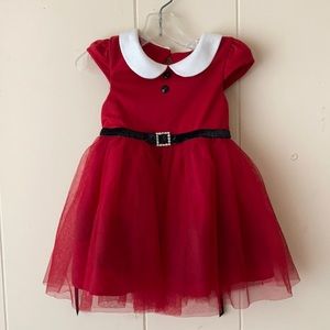 Zunie Short Sleeve Tulle Santa Dress 3T